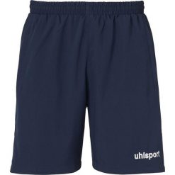 Szorty Uhlsport Essential Woven. Niebieskie krótkie spodenki sportowe męskie Uhlsport, s, bez wzorów, z materiału, na fitness i siłownię. W wyprzedaży za 80.50 zł.