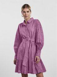 YAS Sukienka codzienna 26029394 Fioletowy Regular Fit. Fioletowe sukienki damskie YAS, na co dzień, xs, bez wzorów, z bawełny, bez kołnierzyka, bez ramiączek, proste. W wyprzedaży za 249.99 zł.