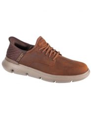 Skechers Półbuty Garza - Gervin 205046/CDB Brązowy. Brązowe półbuty na co dzień męskie Skechers, z nubiku, bez zapięcia. Za 389.99 zł.