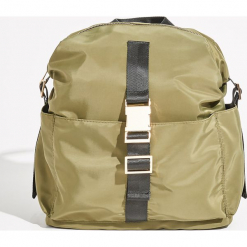 Plecak z klamrą - Khaki. Brązowe plecaki damskie Sinsay. Za 79.99 zł.