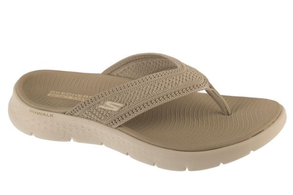 Japonki damskie, Go Walk Flex Sandal - Holly. Brązowe klapki damskie Skechers, bez wzorów, z materiału, sportowe, bez obcasa. Za 189.99 zł.