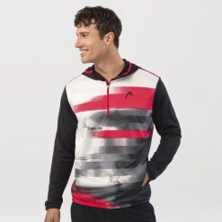 Bluza z kapturem męska TOPSPIN. Czarne kurtki sportowe męskie Head, m, bez wzorów, z materiału, tenisowe. W wyprzedaży za 356.85 zł.