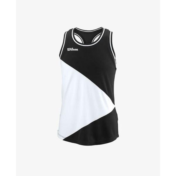 Koszulka tenisowa dziewczęca bez rękawów Wilson Team II Tank. Białe bluzki dla dziewczynek Wilson, bez wzorów, bez kołnierzyka, bez ramiączek. Za 99.00 zł.