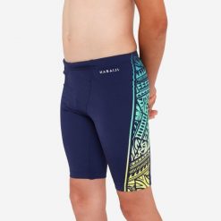 Spodenki pływackie Jammer dla dzieci Nabaiji 500 Fitib Fatu. Zielone szorty dla chłopców NABAIJI, bez wzorów, z materiału, sportowe. Za 69.99 zł.