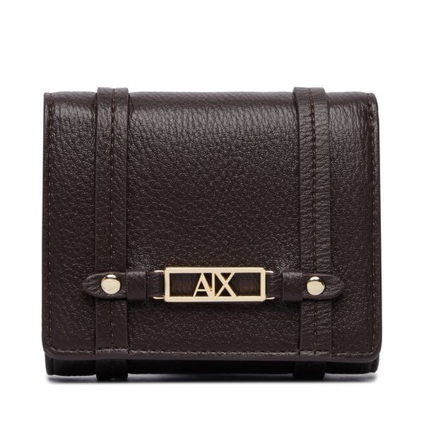 Portfel Armani Exchange. Brązowe portfele damskie Armani Exchange, bez wzorów. Za 296.99 zł.
