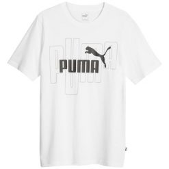 Koszulka fitness męska Puma Graphics No. 1 Logo Tee. Białe buty sportowe męskie Puma, bez zapięcia, na fitness i siłownię. Za 94.20 zł.