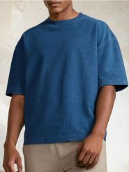 Bluza z krótkim rękawem - niebieski. Niebieskie bluzy męskie Sinsay, l, bez wzorów, bez kaptura. W wyprzedaży za 19.99 zł.
