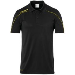 Polo Uhlsport Stream 22. Czarne koszulki sportowe męskie Uhlsport, m, bez wzorów, z materiału, bez kołnierzyka, bez ramiączek, na fitness i siłownię. Za 148.50 zł.