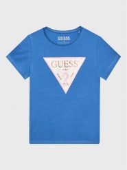 Guess T-Shirt K3GI27 K6YW1 Niebieski Regular Fit. Niebieskie t-shirty i topy dla dziewczynek Guess, z aplikacjami, z bawełny, bez ramiączek. Za 49.99 zł.