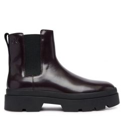 Sztyblety Calvin Klein. Brązowe botki męskie Calvin Klein, bez wzorów, bez zapięcia. Za 749.99 zł.