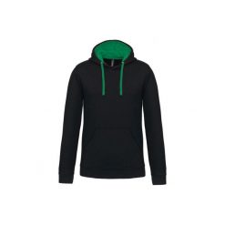 Kontrastowa bluza z kapturem Kariban. Czarne bluzy męskie KARIBAN, m, bez wzorów, z kapturem. Za 177.00 zł.