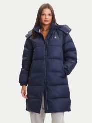 Calvin Klein Jeans Płaszcz zimowy Essential LV047D502G Granatowy Regular Fit. Niebieskie płaszcze damskie Calvin Klein Jeans, na zimę, s, bez wzorów, z jeansu, bez kaptura. Za 929.99 zł.