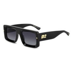 Okulary przeciwsłoneczne DSQUARED2 D2 0141/S 807 dla mężczyzn, rozmiar 53 mm. Czarne okulary przeciwsłoneczne męskie Dsquared, prostokątne. Za 987.50 zł.