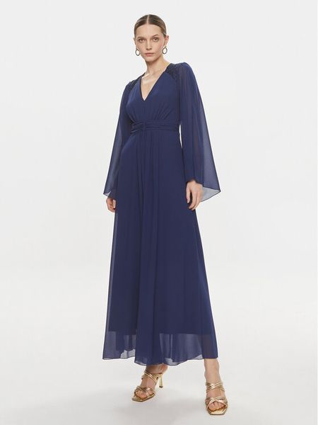 Rinascimento Sukienka wieczorowa CFC0117605003 Granatowy Regular Fit. Niebieskie sukienki damskie Rinascimento, m, bez wzorów, z syntetyku, wizytowe, bez kołnierzyka, bez ramiączek. Za 489.99 zł.