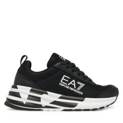 Sneakersy EA7 Emporio Armani. Czarne trampki i tenisówki chłopięce EA7 Emporio Armani, bez wzorów, bez zapięcia. Za 449.99 zł.