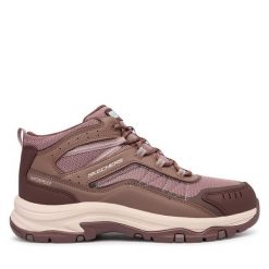 Trekkingi Skechers. Fioletowe obuwie sportowe damskie Skechers, bez wzorów, trekkingowe. Za 479.99 zł.