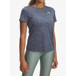Koszulka treningowa damska Under Armour UA Tech Twist SS. Niebieskie obuwie sportowe damskie Under Armour, bez wzorów, na fitness i siłownię. Za 88.99 zł.