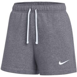 Spodenki damskie Nike Park 26 Fleece. Szare szorty sportowe damskie Nike, bez wzorów, z bawełny, sportowe. Za 141.99 zł.