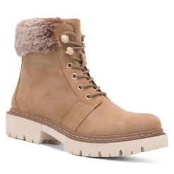 Trzewiki Jenny Fairy. Brązowe botki damskie Jenny Fairy, bez obcasa, na płaskiej podeszwie, bez zapięcia. Za 179.99 zł.