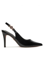 Nine West Szpilki CD23029-2 Czarny. Czarne sandały damskie Nine West, bez wzorów, z materiału, bez obcasa, bez zapięcia. Za 249.99 zł.