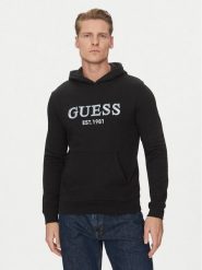 Guess Bluza M5GQ36 KCN01 Czarny Regular Fit. Czarne bluzy męskie Guess, m, z aplikacjami, z bawełny, bez kaptura. Za 209.99 zł.