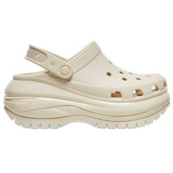 Chodaki Crocs Mega Crush Clog 207988-2Y2 beżowy. Brązowe klapki damskie bez wzorów, z materiału, eleganckie, bez obcasa. Za 517.53 zł.
