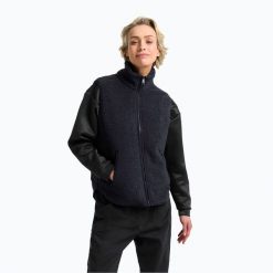 Bezrękawnik damski Jack Wolfskin High Curl. Niebieskie koszulki sportowe damskie Jack Wolfskin, bez wzorów, bez kołnierzyka, bez ramiączek, trekkingowe. Za 349.99 zł.