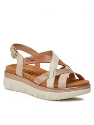 Pikolinos Sandały Palma W4N-0650C1 Beżowy. Brązowe klapki damskie Pikolinos, bez wzorów, ze skóry, bez obcasa, na płaskiej podeszwie, bez zapięcia. Za 559.99 zł.