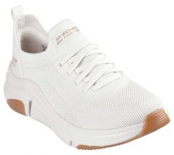 Buty do chodzenia damskie Skechers Bobs Sport Sparrow Flex. Białe obuwie sportowe damskie Skechers, bez wzorów, z jeansu, trekkingowe. Za 249.99 zł.
