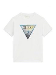 Guess T-Shirt L6GI25 K8HM4 Biały Regular Fit. Białe t-shirty dla chłopców Guess, z aplikacjami, z bawełny, bez ramiączek. Za 114.99 zł.