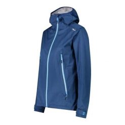 Kurtka przeciwdeszczowa damska z kapturem CMP Unlimitech. Niebieskie kurtki damskie CMP, bez wzorów, z kapturem. Za 506.50 zł.