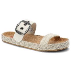 Białe Klapki Big Star Modne Buty Na Lato. Białe klapki damskie Big Star, bez wzorów, ze skóry, eleganckie, bez obcasa. Za 109.00 zł.