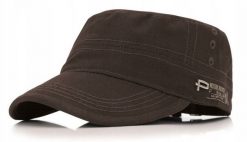Męska, Wiosenno-Letnia Czapka Patrolówka - Pako Jeans - Brąz. Brązowe czapki i kapelusze męskie Pako Jeans, na lato, bez wzorów, z bawełny. Za 75.00 zł.