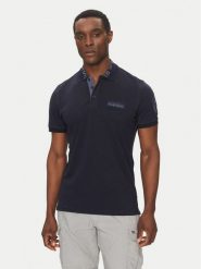 Napapijri Polo E-Amundsen NP0A4IN9 Granatowy Regular Fit. Niebieskie koszulki polo męskie Napapijri, m, bez wzorów, z bawełny, bez ramiączek. Za 249.99 zł.