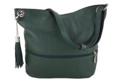 Shopperka skórzana BARBERINI'S c. zielona 163-42. Zielone torebki do ręki damskie Barberinis, bez wzorów, ze skóry, klasyczne, bez dodatków. Za 249.99 zł.