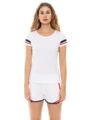 Koszulka sportowa damska z krótkim rękawem. Białe koszulki sportowe damskie LEONE 1947 APPAREL, s, bez wzorów, bez kołnierzyka, bez ramiączek, na fitness i siłownię. Za 176.82 zł.