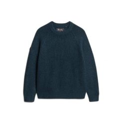 Gruby sweter z rękawami raglanowymi Superdry. Niebieskie swetry przez głowę męskie Superdry., na zimę, m, bez wzorów, bez kołnierzyka. Za 329.90 zł.