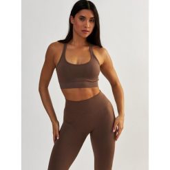 Stanik Fitness BeShaped Gym Queen Bezszwowy. Brązowe obuwie sportowe damskie BESHAPED, bez wzorów, z nylonu, na fitness i siłownię. Za 179.00 zł.