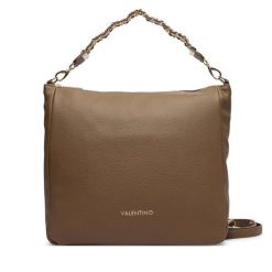 Torebka Valentino. Brązowe torebki do ręki damskie Valentino, bez wzorów, ze lnu, klasyczne, bez dodatków. Za 749.99 zł.