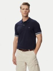 Guess Polo M6GP60 K3076 Granatowy Regular Fit. Niebieskie koszulki polo męskie Guess, l, z aplikacjami, z bawełny, bez ramiączek. Za 299.99 zł.