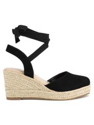 JENNY Espadryle WSS21531-01 Czarny. Czarne sandały damskie Jenny, bez wzorów, z materiału, bez obcasa, bez zapięcia. Za 119.99 zł.