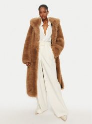 YES LONDON Futro ECO/024 Brązowy Regular Fit. Brązowe płaszcze damskie YES LONDON, bez wzorów, z futra, bez kaptura. Za 3,229.00 zł.