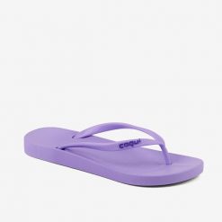 Damskie klapki Coqui. Fioletowe skarpety damskie Coqui, bez wzorów, z materiału. Za 130.99 zł.