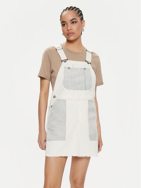 Lee Sukienka jeansowa Railroad 112349530 Écru Relaxed Fit. Sukienki damskie Lee, xl, bez wzorów, z bawełny, bez kołnierzyka, bez ramiączek. Za 339.99 zł.