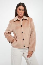 Płaszcz damski krótki z alpaki PESERICO. Płaszcze damskie Peserico, bez wzorów, krótkie, bez kaptura. Za 5,049.00 zł.