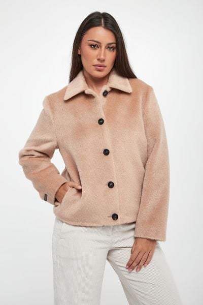 Płaszcz damski krótki z alpaki PESERICO. Płaszcze damskie Peserico, bez wzorów, krótkie, bez kaptura. Za 5,049.00 zł.