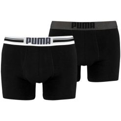 Bokserki treningowe męskie Puma Placed Logo Boxer 2 pack. Czarne bokserki męskie Puma, m, bez wzorów. Za 79.99 zł.