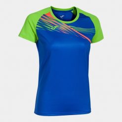 Joma Elite X damska koszulka sportowa, krótki rękaw, Royal-Fluor Green, L. Niebieskie koszulki sportowe damskie Joma, l, bez wzorów, bez kołnierzyka, bez ramiączek. Za 174.99 zł.
