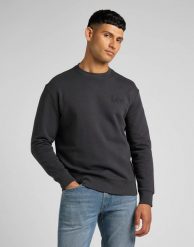 LEE WOBBLY SWS MĘSKA BLUZA LOGO WASHED BLACK L81MRYON 112321574. Czarne bluzy męskie Lee, l, bez wzorów, bez kaptura. Za 159.99 zł.