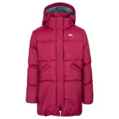 Kurtka Ocieplana Dla Dziewczynki Casual Ailie. Czerwone kurtki i płaszcze dla dziewczynek Trespass, bez wzorów, z materiału, długie, z kapturem. Za 164.99 zł.